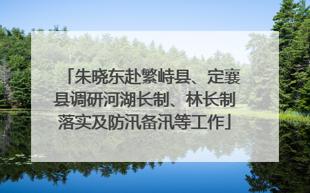 朱晓东赴繁峙县、定襄县调研河湖长制、林长制落实及防汛备汛等工作