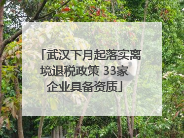 武汉下月起落实离境退税政策 33家企业具备资质