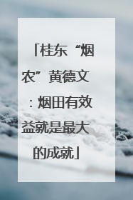 桂东“烟农”黄德文：烟田有效益就是最大的成就