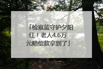 检察蓝守护夕阳红！老人4.6万元赔偿款拿到了