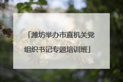 潍坊举办市直机关党组织书记专题培训班