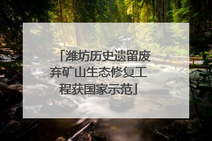 潍坊历史遗留废弃矿山生态修复工程获国家示范