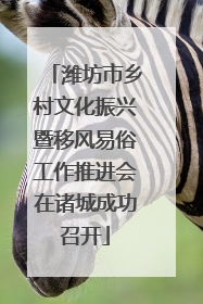 潍坊市乡村文化振兴暨移风易俗工作推进会在诸城成功召开