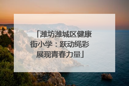 潍坊潍城区健康街小学：跃动绳彩展现青春力量