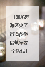 潍坊滨海区央子街道多举措筑牢安全防线