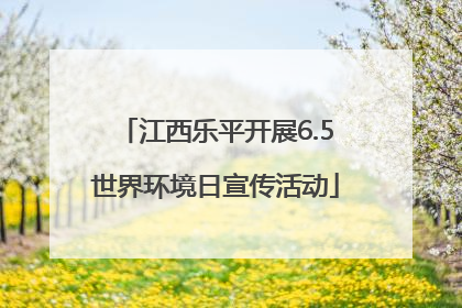 江西乐平开展6.5世界环境日宣传活动