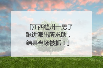 江西赣州一男子跑进派出所求助，结果当场被抓！