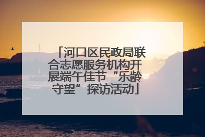 河口区民政局联合志愿服务机构开展端午佳节“乐龄守望”探访活动