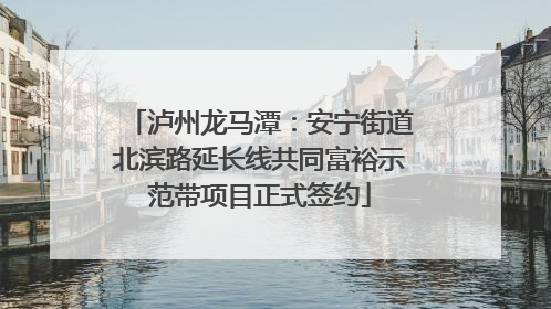 泸州龙马潭：安宁街道北滨路延长线共同富裕示范带项目正式签约