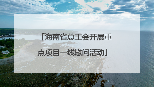 海南省总工会开展重点项目一线慰问活动