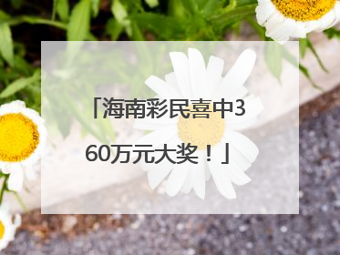 海南彩民喜中360万元大奖！