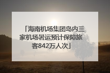 海南机场集团岛内三家机场暑运预计保障旅客842万人次
