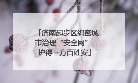 济南起步区织密城市治理“安全网” 护得一方百姓安