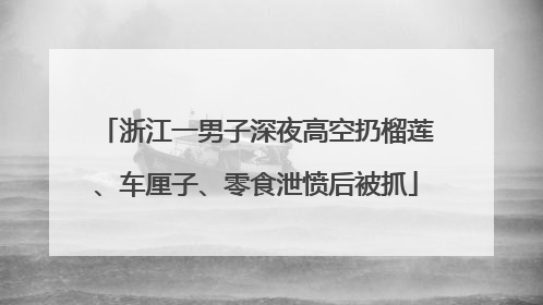 浙江一男子深夜高空扔榴莲、车厘子、零食泄愤后被抓