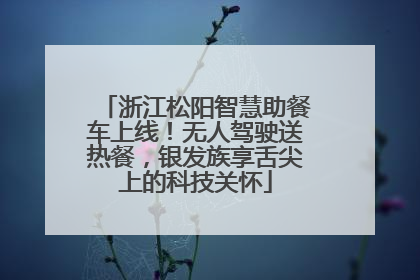 浙江松阳智慧助餐车上线！无人驾驶送热餐，银发族享舌尖上的科技关怀