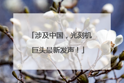 涉及中国，光刻机巨头最新发声！