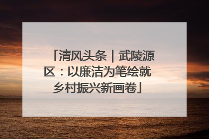 清风头条｜武陵源区：以廉洁为笔绘就乡村振兴新画卷