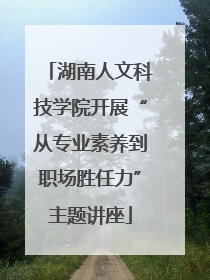 湖南人文科技学院开展“从专业素养到职场胜任力”主题讲座