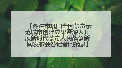 湘潭市巩固全国禁毒示范城市创建成果暨深入开展新时代禁毒人民战争新闻发布会答记者问摘录