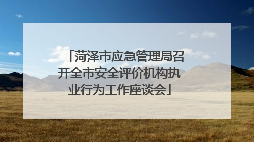菏泽市应急管理局召开全市安全评价机构执业行为工作座谈会