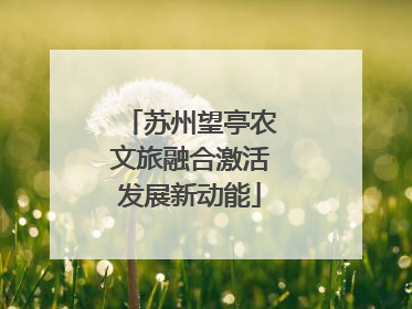 苏州望亭农文旅融合激活发展新动能