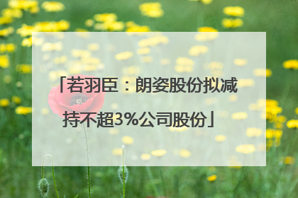 若羽臣：朗姿股份拟减持不超3%公司股份