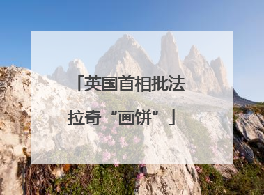 英国首相批法拉奇“画饼”