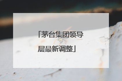 茅台集团领导层最新调整