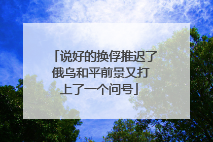 说好的换俘推迟了 俄乌和平前景又打上了一个问号