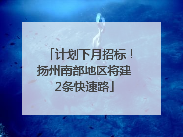 计划下月招标！扬州南部地区将建2条快速路