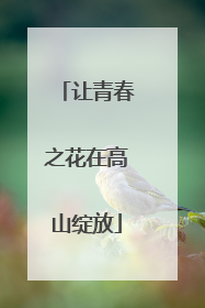 让青春之花在高山绽放