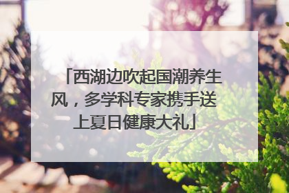 西湖边吹起国潮养生风，多学科专家携手送上夏日健康大礼