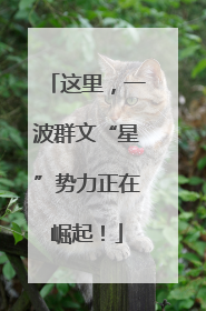 这里，一波群文“星”势力正在崛起！