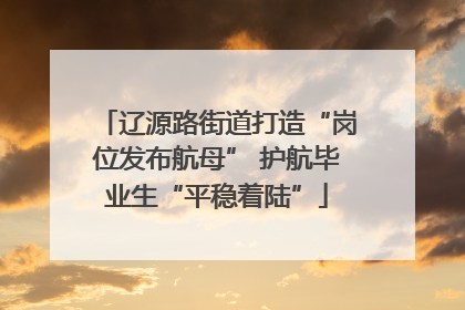辽源路街道打造“岗位发布航母” 护航毕业生“平稳着陆”