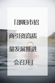 邵阳市招商引资高质量发展推进会召开