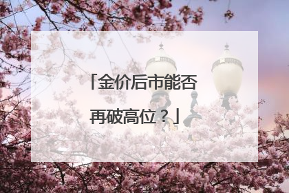 金价后市能否再破高位？