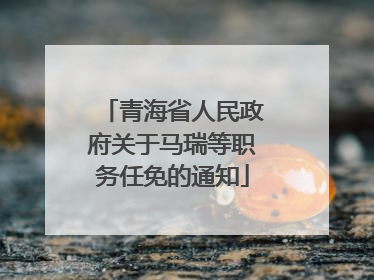 青海省人民政府关于马瑞等职务任免的通知
