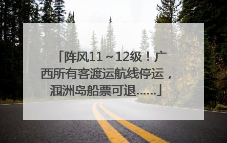 阵风11～12级！广西所有客渡运航线停运，涠洲岛船票可退……