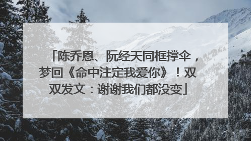 陈乔恩、阮经天同框撑伞，梦回《命中注定我爱你》！双双发文：谢谢我们都没变