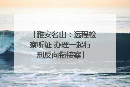 雅安名山：远程检察听证 办理一起行刑反向衔接案