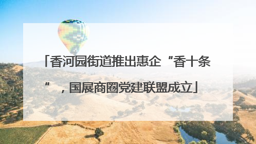 香河园街道推出惠企“香十条”，国展商圈党建联盟成立