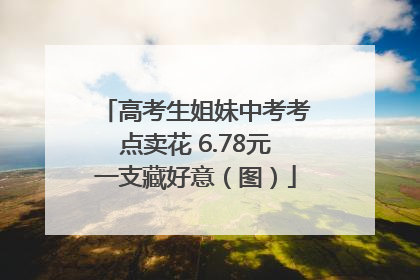 高考生姐妹中考考点卖花 6.78元一支藏好意（图）