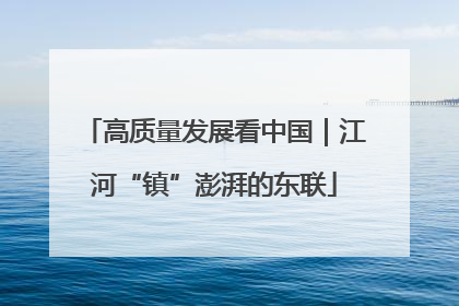 高质量发展看中国｜江河“镇”澎湃的东联