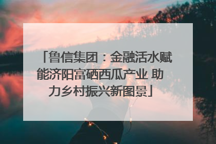 鲁信集团：金融活水赋能济阳富硒西瓜产业 助力乡村振兴新图景