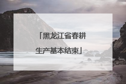 黑龙江省春耕生产基本结束