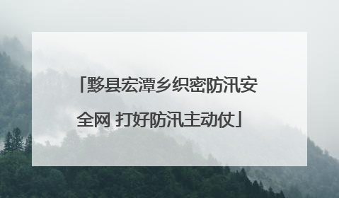 黟县宏潭乡织密防汛安全网 打好防汛主动仗
