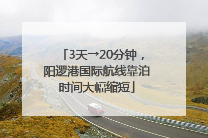 3天→20分钟，阳逻港国际航线靠泊时间大幅缩短