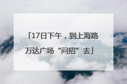 17日下午，到上海路万达广场“问招”去