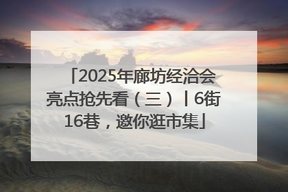 2025年廊坊经洽会亮点抢先看（三）丨6街16巷，邀你逛市集