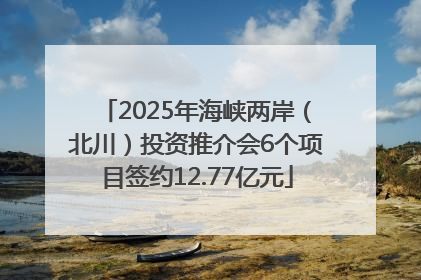 2025年海峡两岸（北川）投资推介会6个项目签约12.77亿元